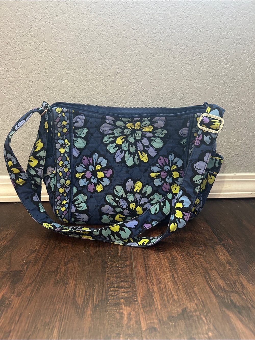 Vera Bradley Navy Floral Crossbody Bag - Blue Floral Shoulder Bag